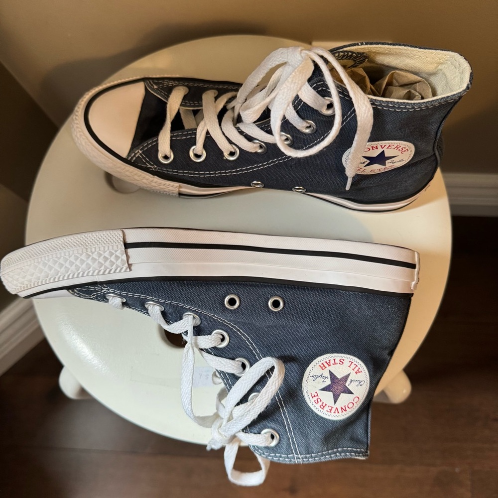 Converse All Star High Top Navy Blue Canvas Shoes Sneakers Unisex US Men 4 W 6